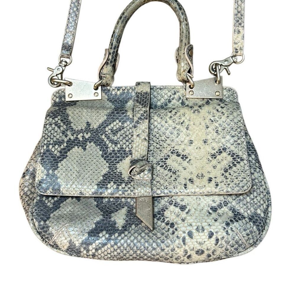 Foley + Corinna Dione Pink Python Saddle Bag Convertible Crossbody Handbag